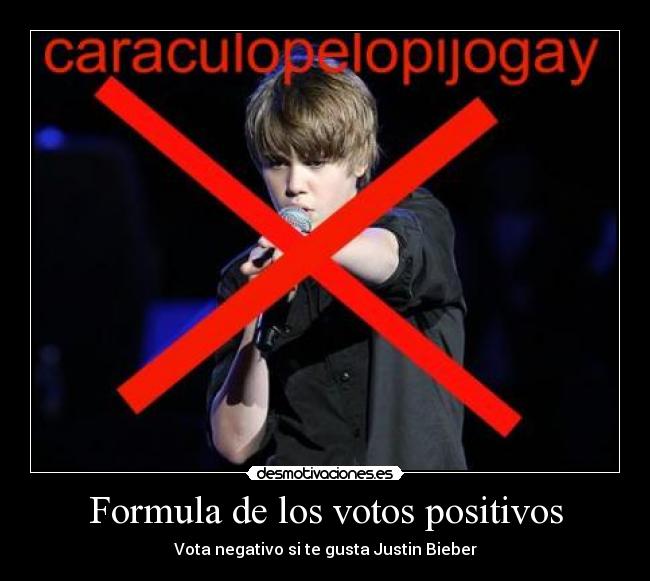 Formula de los votos positivos - Vota negativo si te gusta Justin Bieber
