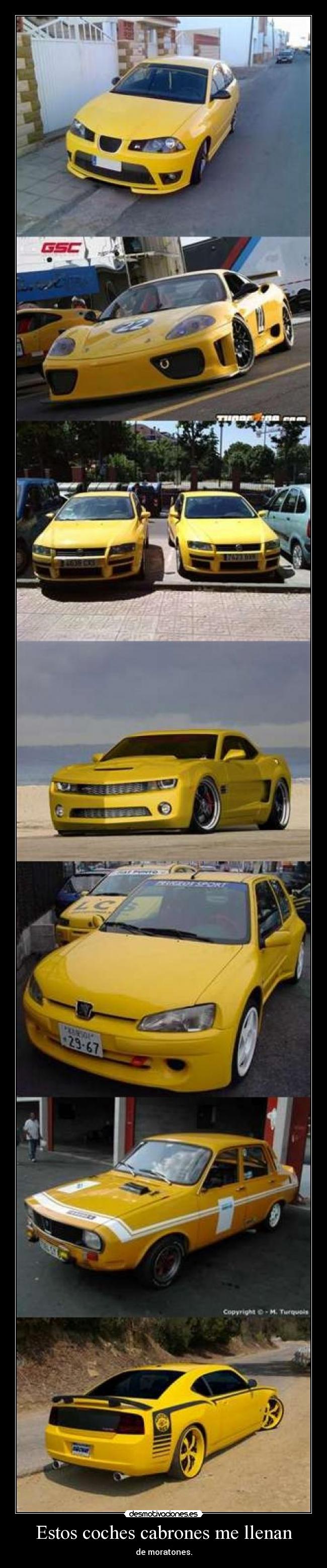 Estos coches cabrones me llenan - de moratones.