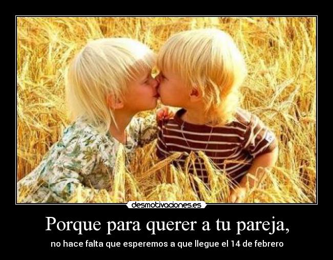 Porque para querer a tu pareja, - no hace falta que esperemos a que llegue el 14 de febrero
