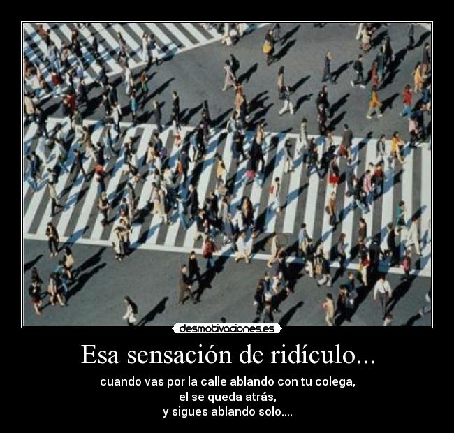 Esa sensación de ridículo... -