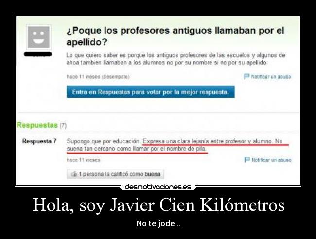 Hola, soy Javier Cien Kilómetros - 