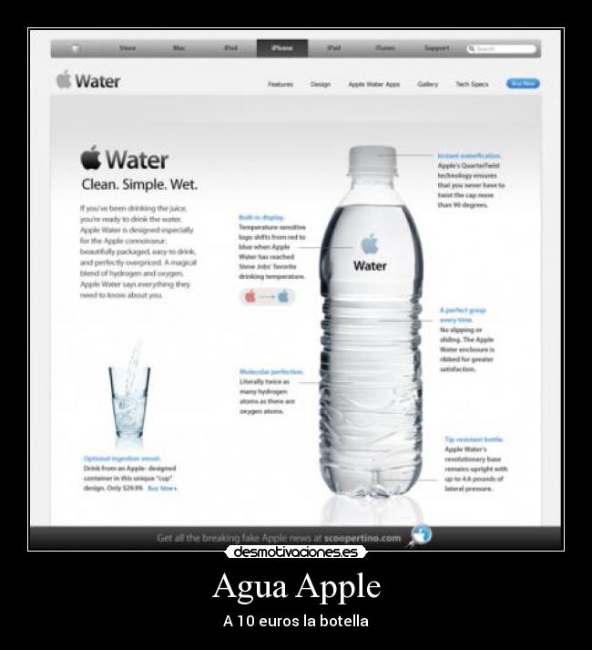 Agua Apple - A 10 euros la botella