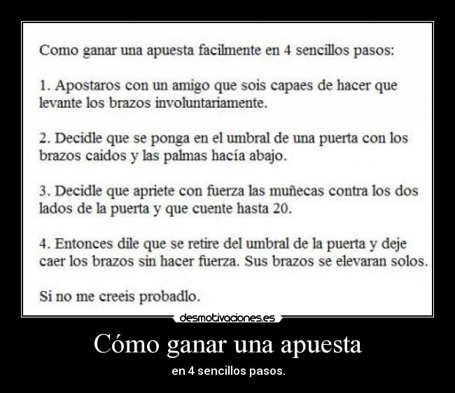 Cómo ganar una apuesta - 