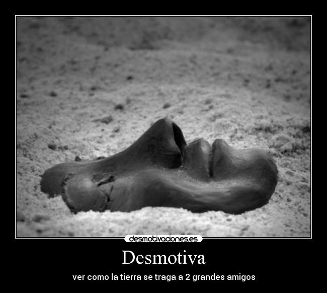 Desmotiva - ver como la tierra se traga a 2 grandes amigos