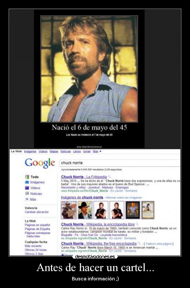 Antes de hacer un cartel... - Busca información ;)