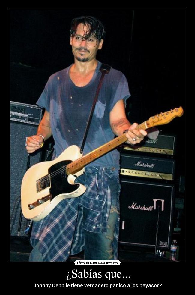 ¿Sabías que... - Johnny Depp le tiene verdadero pánico a los payasos?