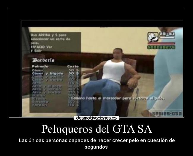 Peluqueros del GTA SA - Las únicas personas capaces de hacer crecer pelo en cuestión de segundos 