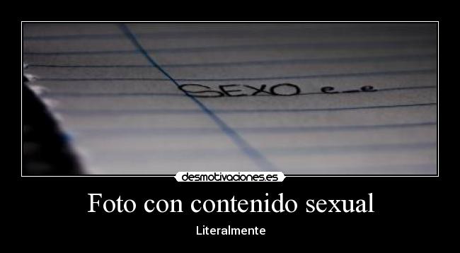 Foto con contenido sexual -