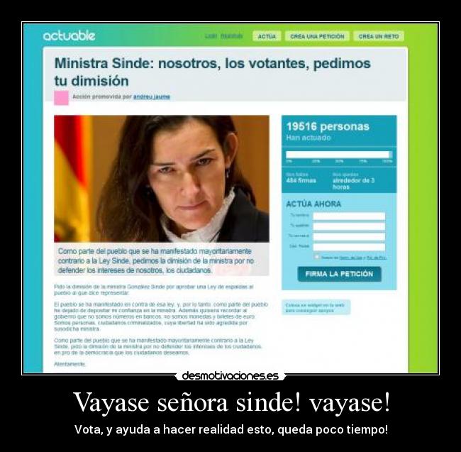 Vayase señora sinde! vayase! - 