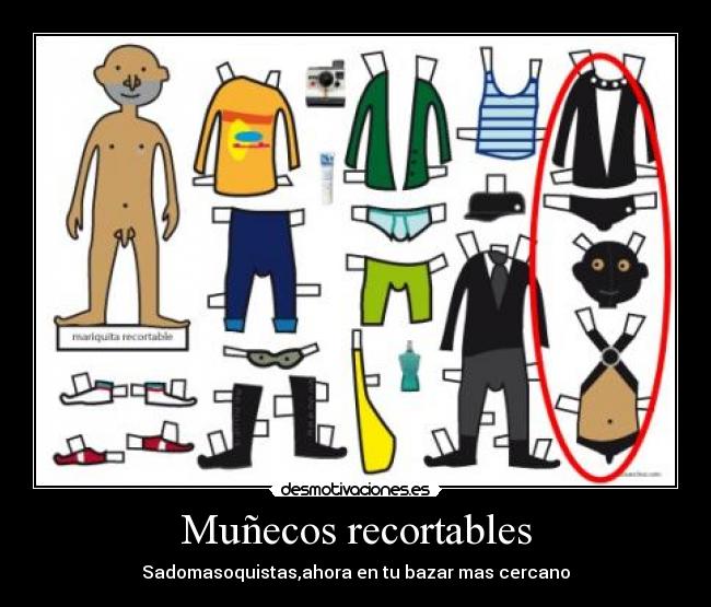 Muñecos recortables - Sadomasoquistas,ahora en tu bazar mas cercano