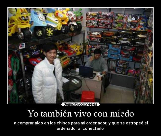 Yo también vivo con miedo - a comprar algo en los chinos para mi ordenador, y que se estropeé el
ordenador al conectarlo
