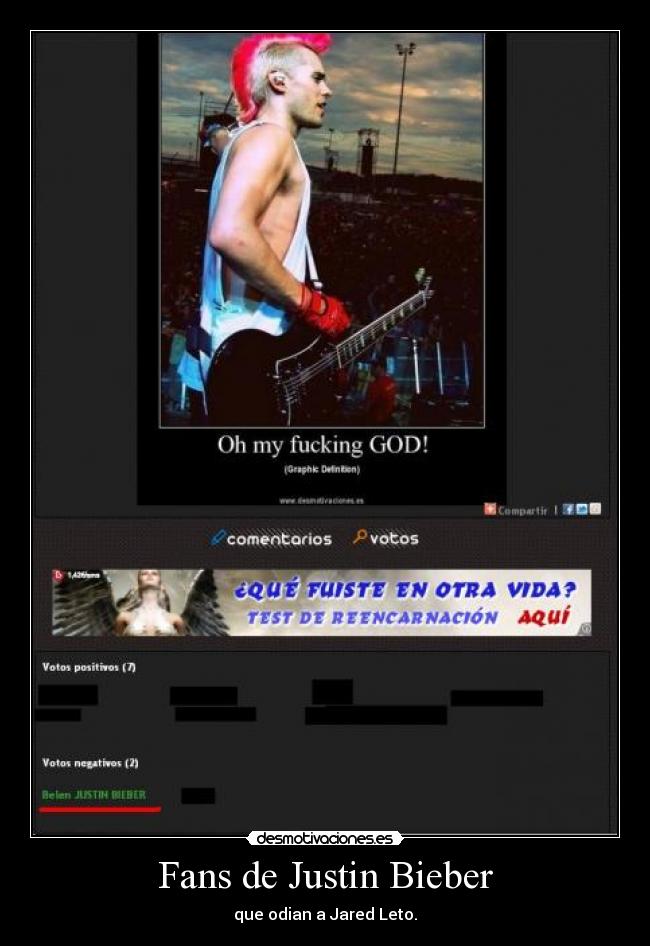 Fans de Justin Bieber - que odian a Jared Leto.