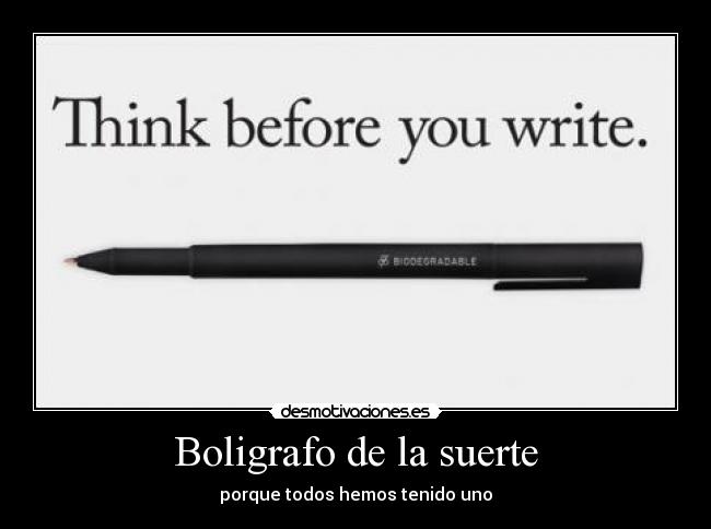 Boligrafo de la suerte - porque todos hemos tenido uno