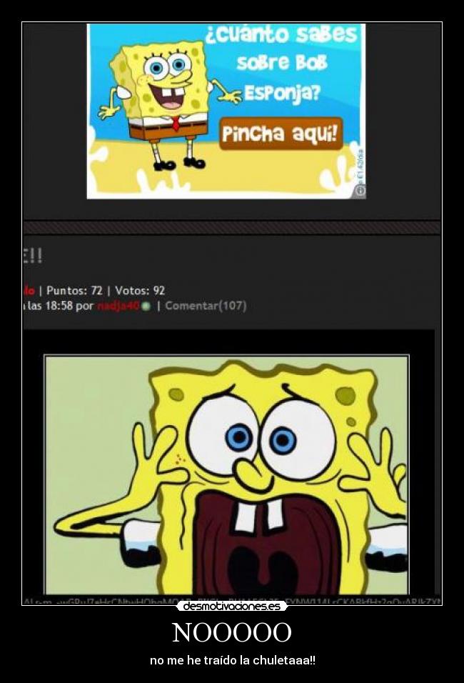 NOOOOO - no me he traído la chuletaaa!!