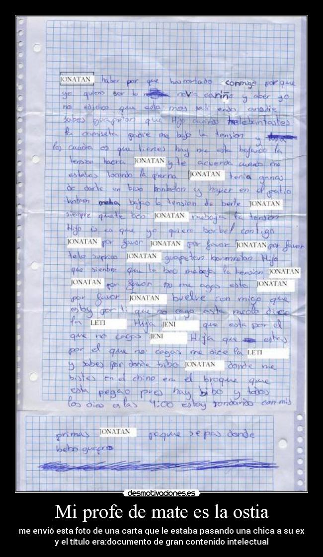 Mi profe de mate es la ostia -