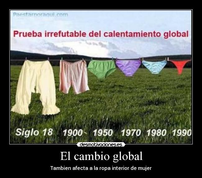 El cambio global - Tambien afecta a la ropa interior de mujer