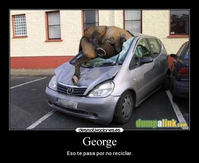 George - Eso te pasa por no reciclar.