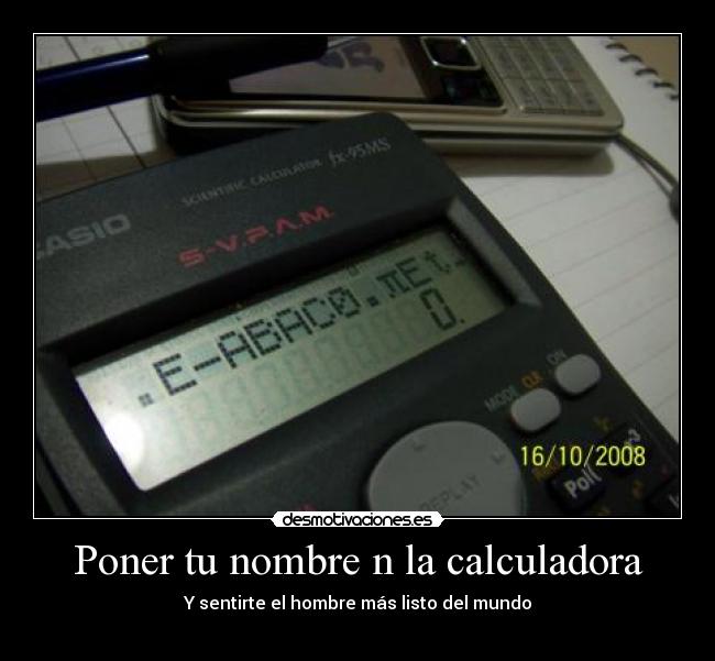 Poner tu nombre n la calculadora - 