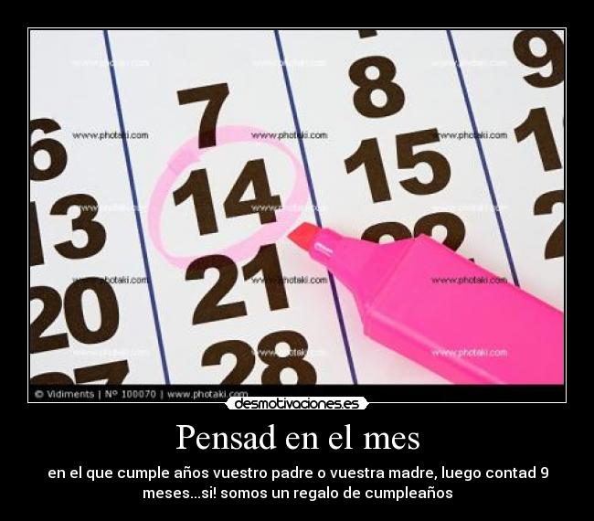 Pensad en el mes -