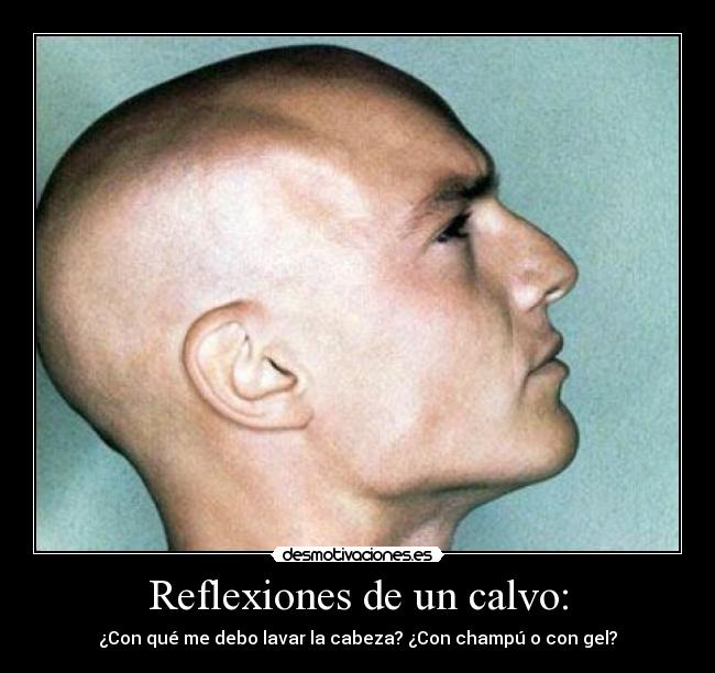 Reflexiones de un calvo: - ¿Con qué me debo lavar la cabeza? ¿Con champú o con gel?