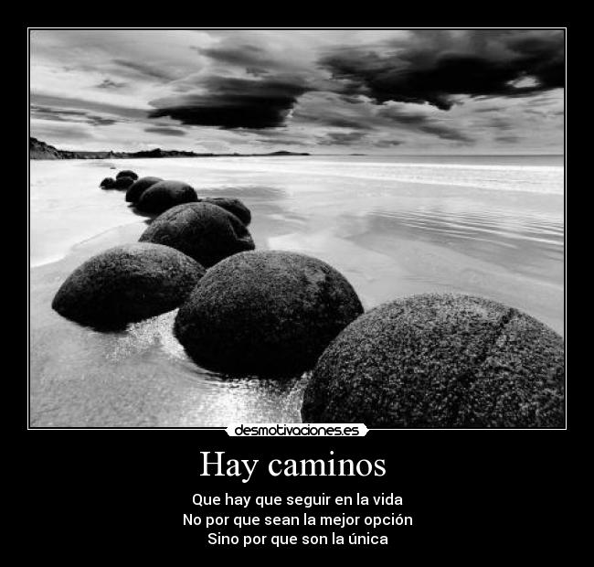 Hay caminos  - Que hay que seguir en la vida
No por que sean la mejor opción
Sino por que son la única