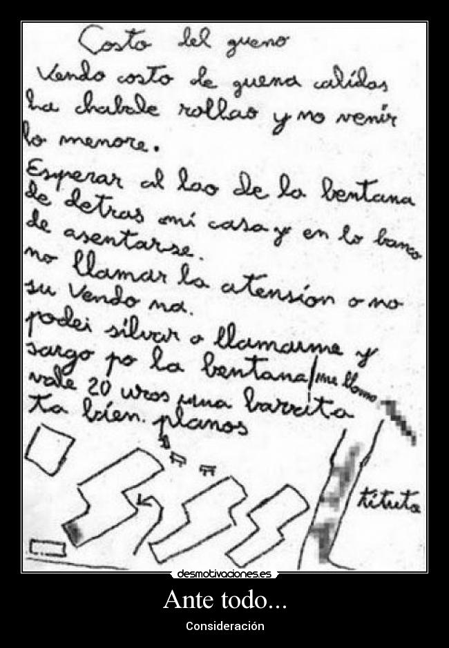 Ante todo... - Consideración