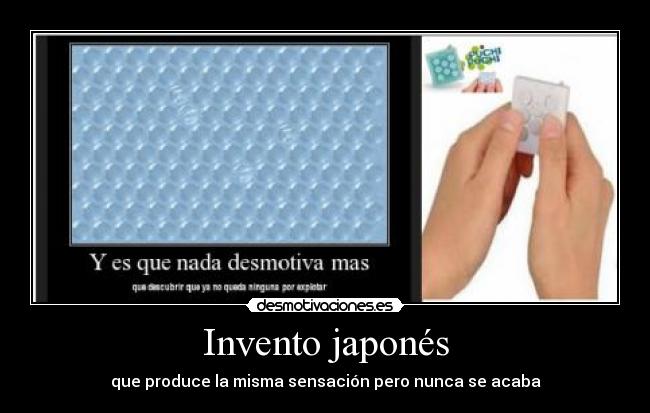 Invento japonés - que produce la misma sensación pero nunca se acaba