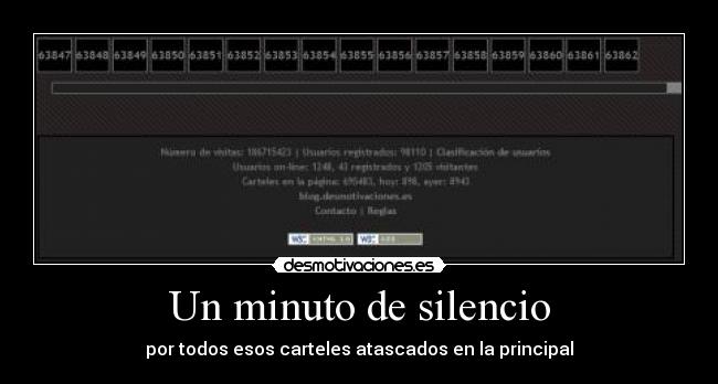 Un minuto de silencio - por todos esos carteles atascados en la principal