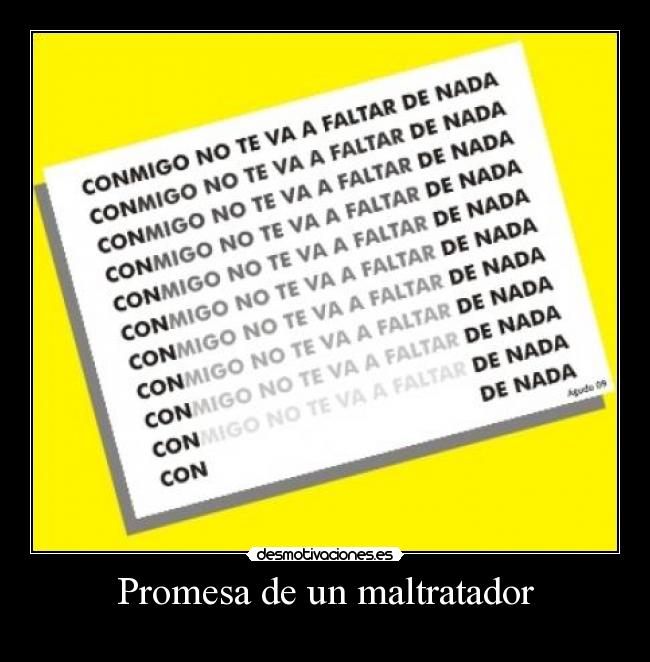 Promesa de un maltratador -