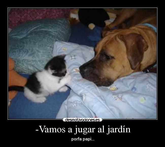 -Vamos a jugar al jardín - porfa papi...