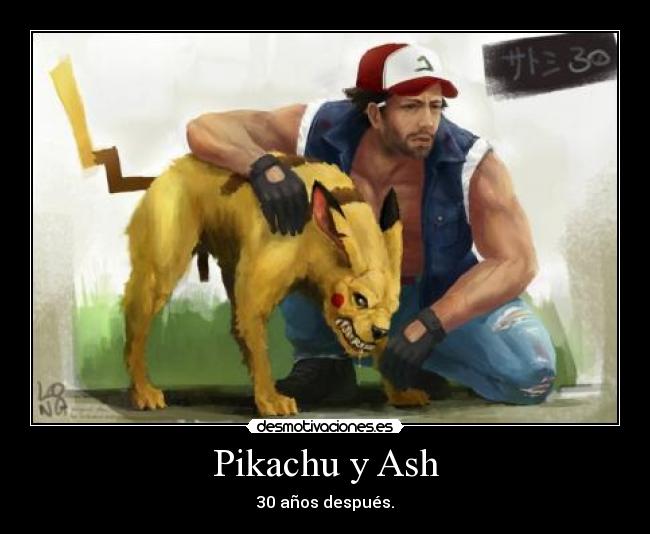 Pikachu y Ash -