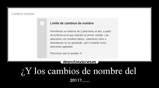 ¿Y los cambios de nombre del -