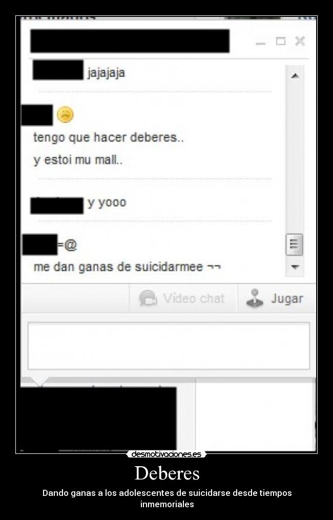 Deberes - Dando ganas a los adolescentes de suicidarse desde tiempos inmemoriales