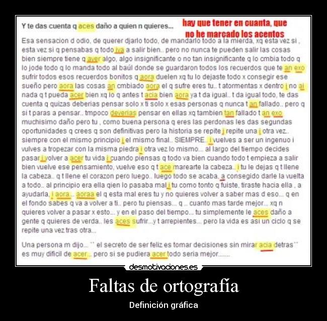 carteles faltas ortografia definicion grafica educacion desmotivaciones