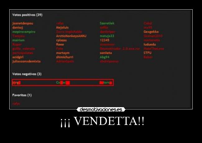 ¡¡¡ VENDETTA!! -