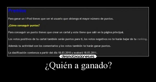 ¿Quién a ganado? -