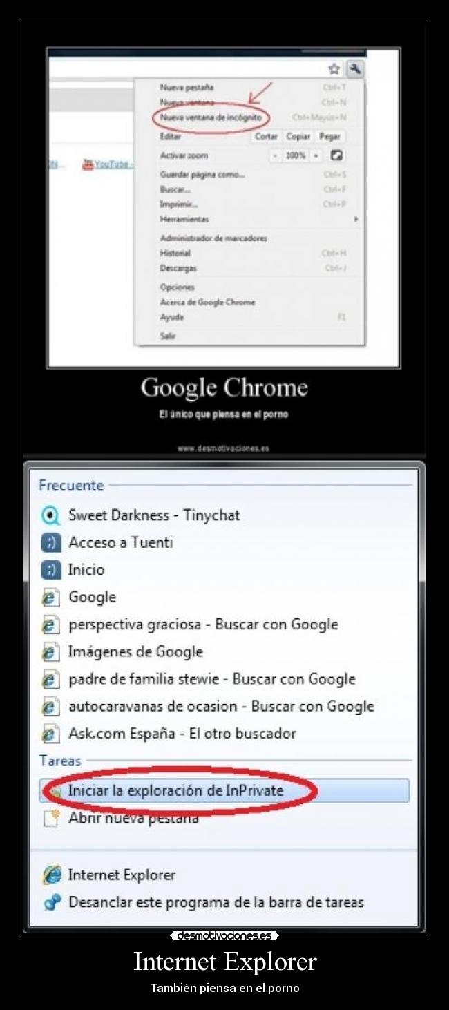 Internet Explorer - También piensa en el porno