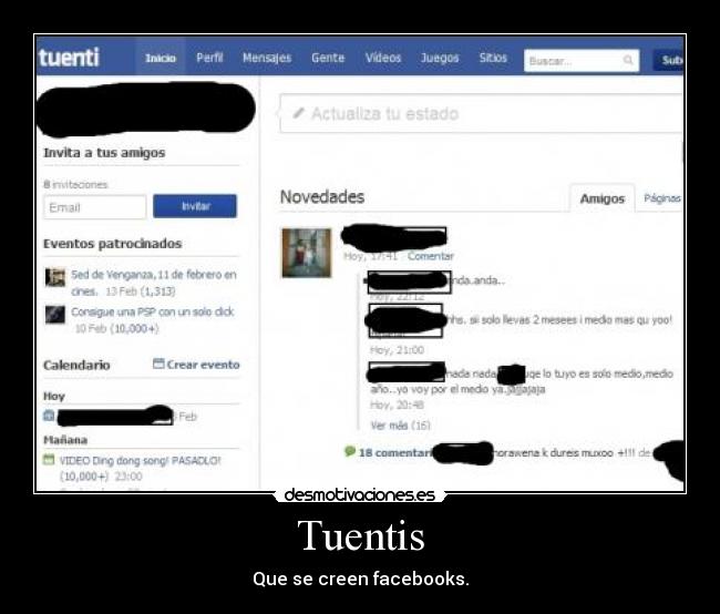 Tuentis - Que se creen facebooks.