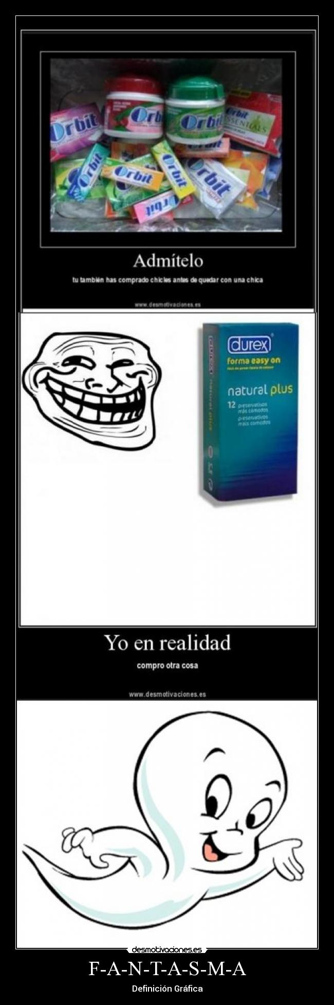 carteles caspercondonesfollarchicleschicascasperfantasma desmotivaciones