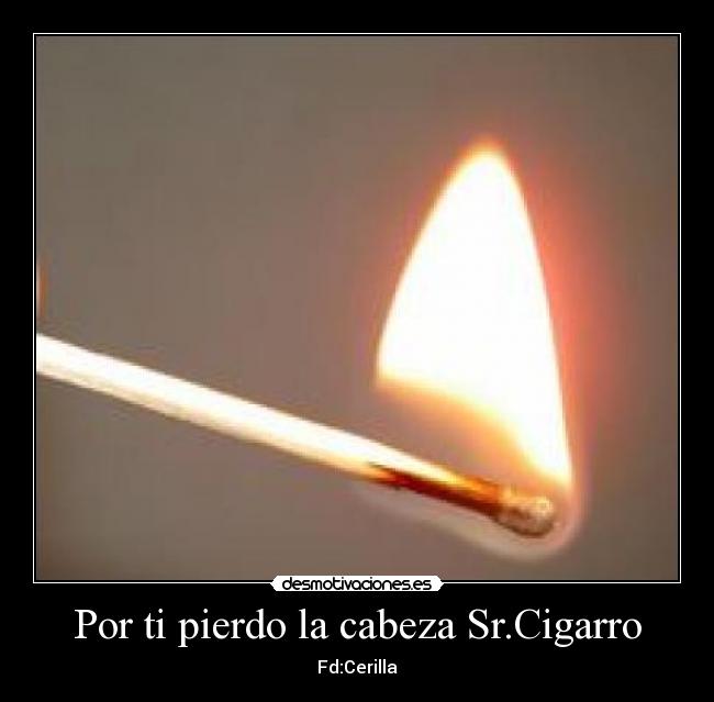 Por ti pierdo la cabeza Sr.Cigarro - Fd:Cerilla