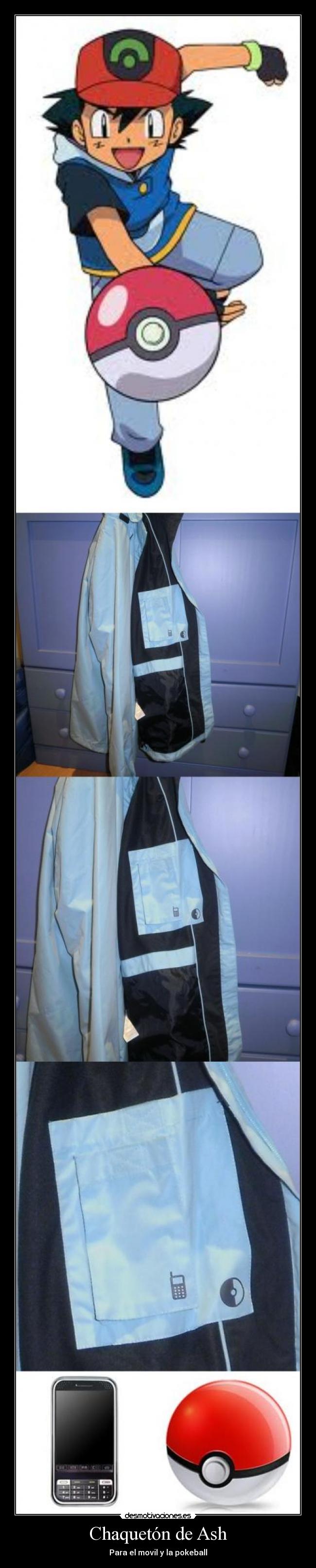 Chaquetón de Ash - Para el movil y la pokeball