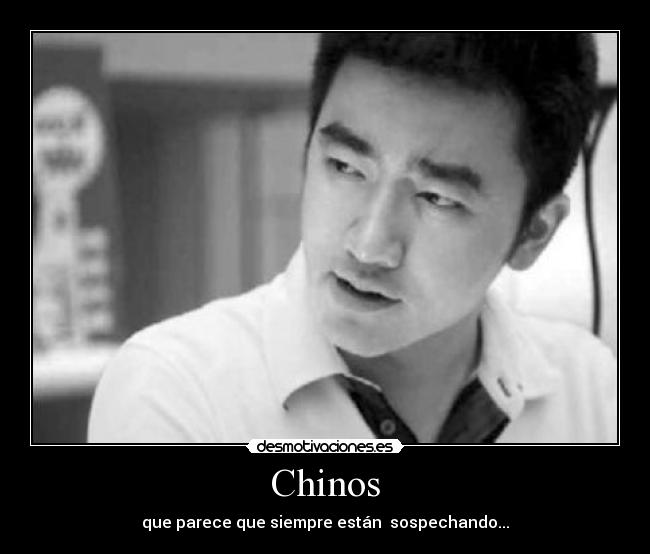 Chinos - que parece que siempre están  sospechando...