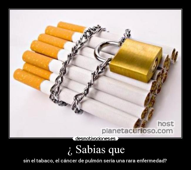 ¿ Sabias que - sin el tabaco, el cáncer de pulmón sería una rara enfermedad?