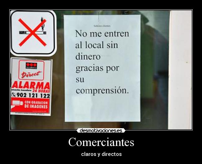 Comerciantes - claros y directos