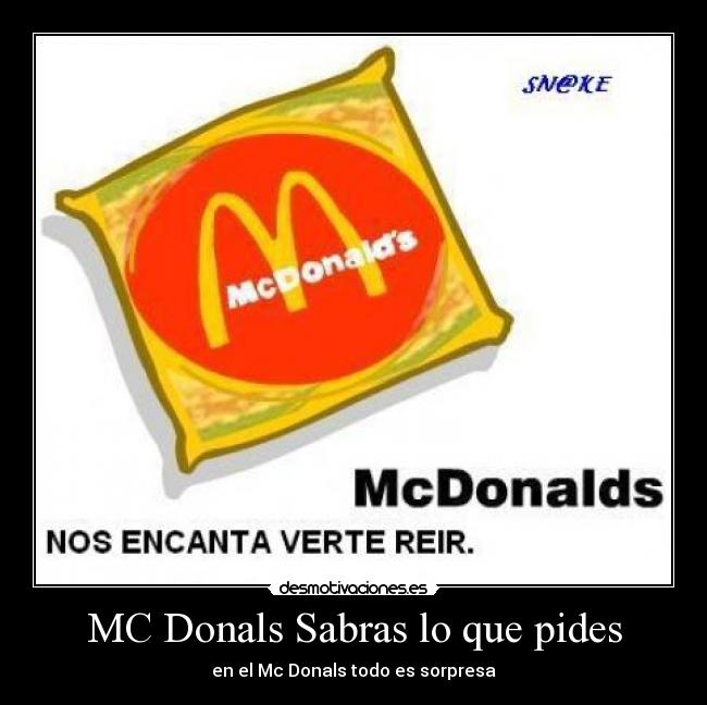 MC Donals Sabras lo que pides - 