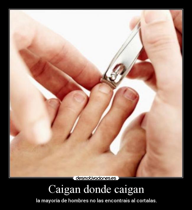 Caigan donde caigan - la mayoría de hombres no las encontrais al cortalas.