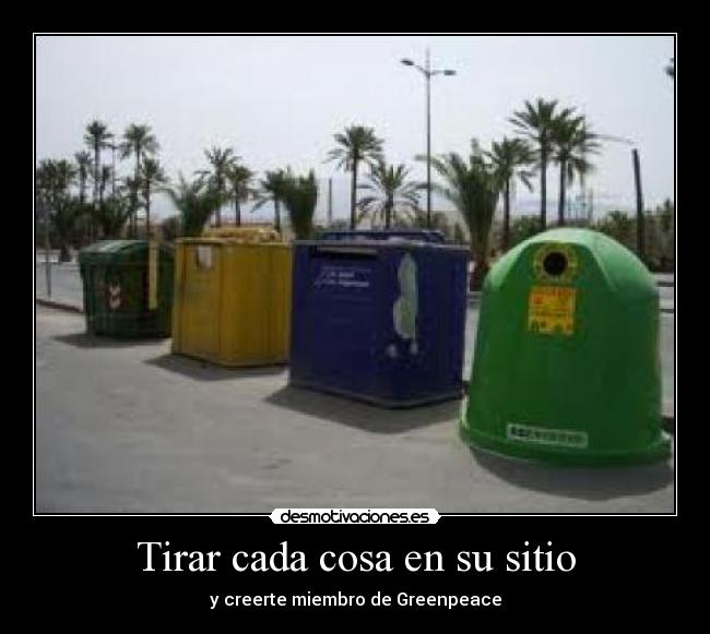 Tirar cada cosa en su sitio - 