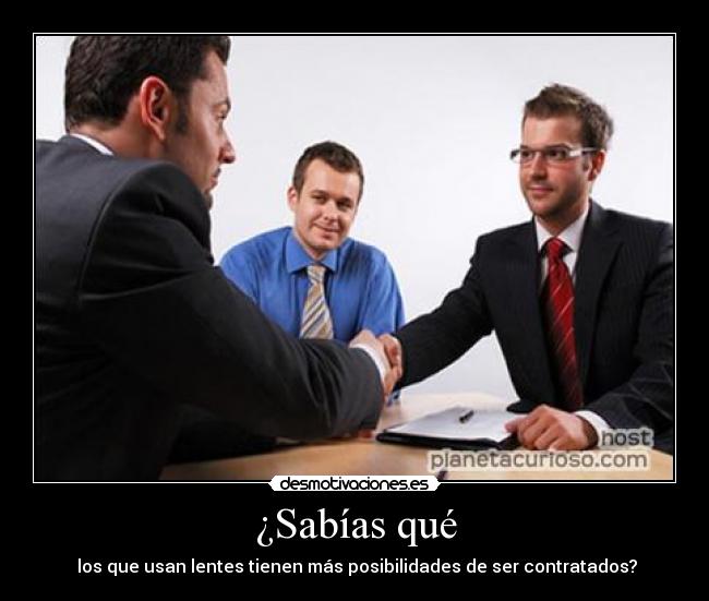 ¿Sabías qué - los que usan lentes tienen más posibilidades de ser contratados?