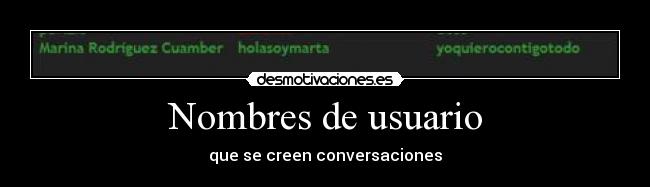 Nombres de usuario - que se creen conversaciones