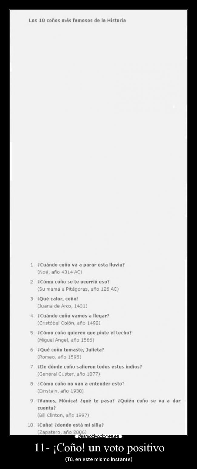 11- ¡Coño! un voto positivo -